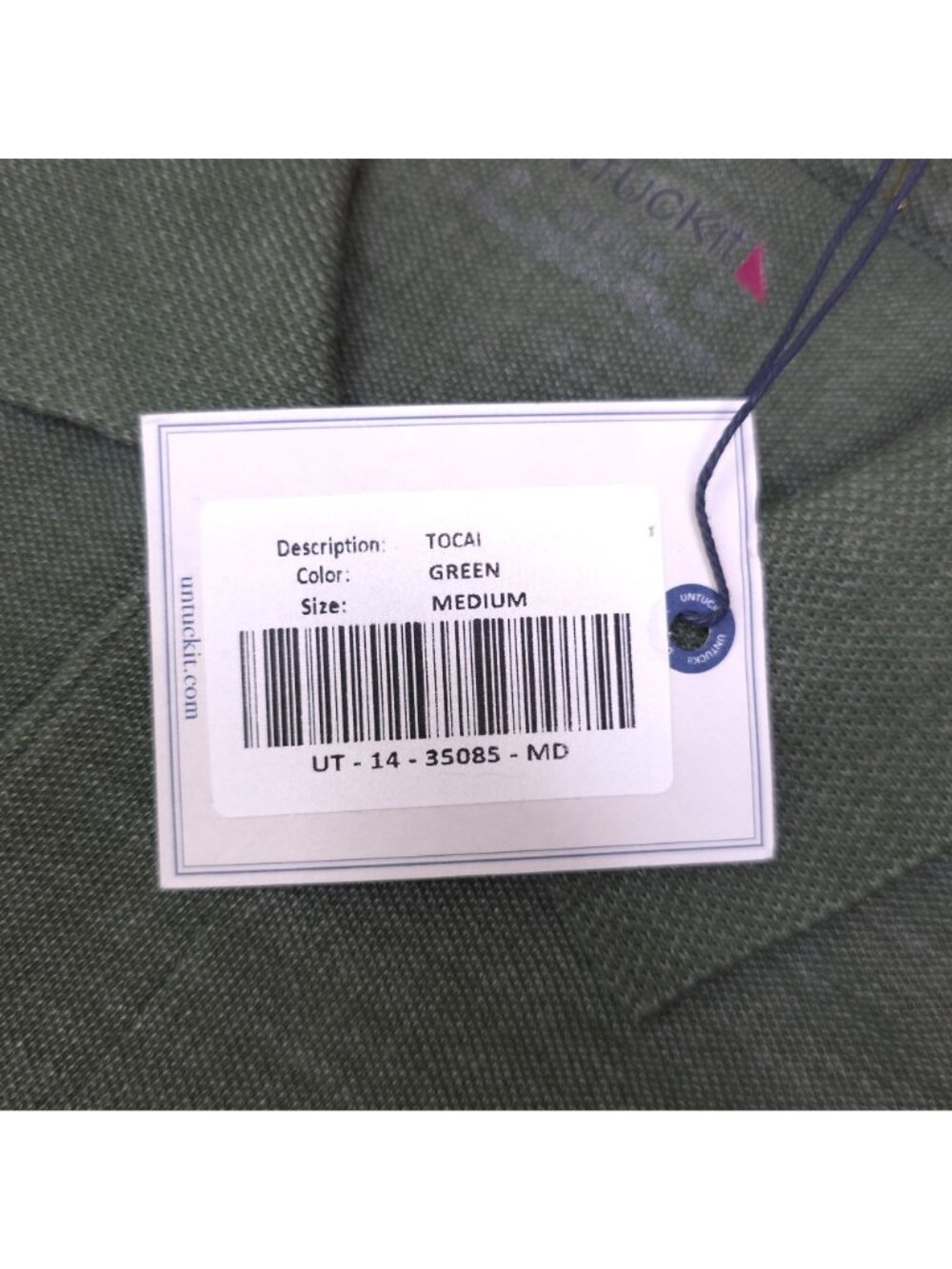 Untuckit Mens Green Long Sleeve Polo Shirt Medium Cotton Blend - Picture 6 of 7
